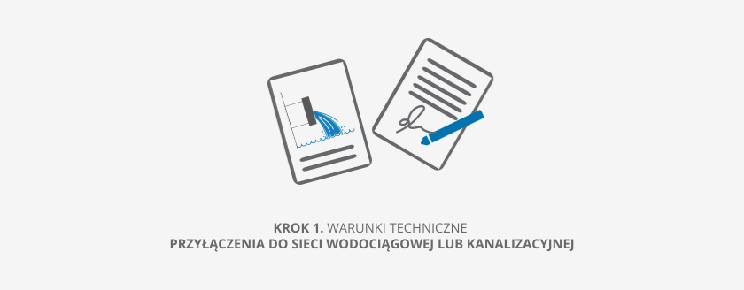 Krok 1. warunki techniczne w zakresie przyłączenia do sieci wodociągowej lub kanalizacyjnej