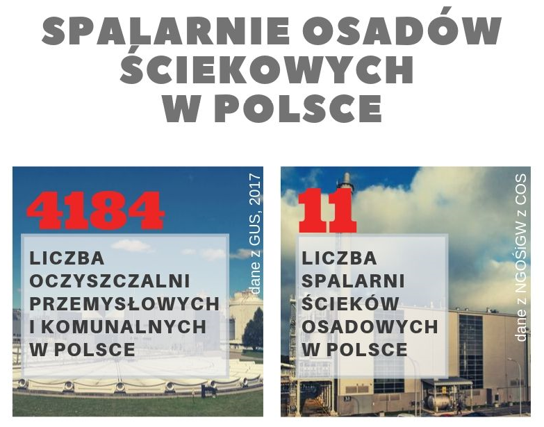 spalarnie osadów ściekowych w Polsce