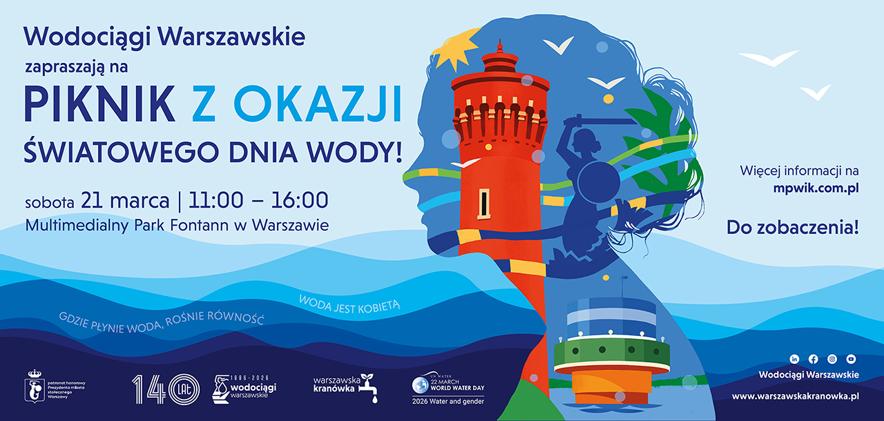 Plakat z informacjami na temat pikniku  z okazji Światowego Dnia Wody